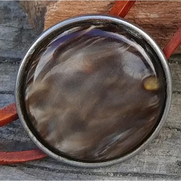 Handcrafted Faux Abalone Bolo Tie - Picture 2 of 10